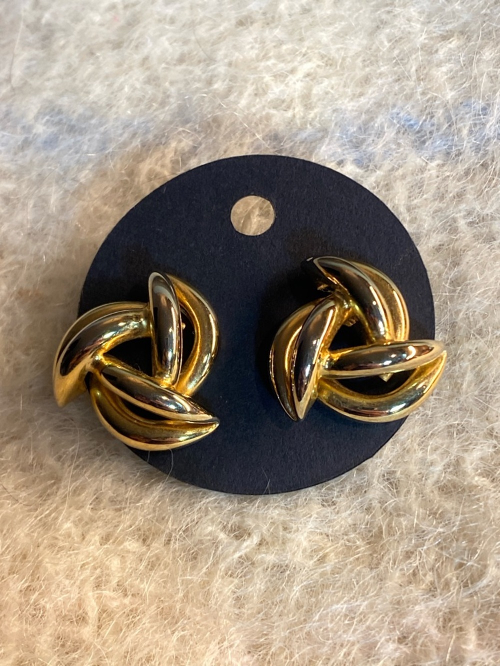 Vintage Monet Style Gold Knot Earrings | Love Knot Studs | Classic Statement